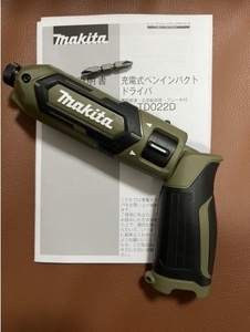 【新品未使用】makita マキタ 充電式 ペンインパクト ドライバ TD022 オリーブ　7.2v　写真撮影にのみ開封しました　5000円スタート