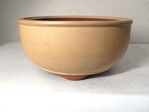 【雅】中国古鉢　塗り白泥丸鉢
