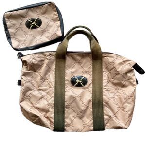 Longchamp ボストンバッグ ポーチ 大小2個セット 軽量 ブラウン