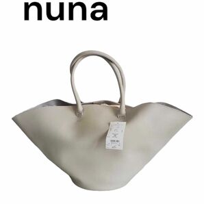 【新品未使用】nunaヌナ4way扇形レザーショルダーバッグベージュ淡色女子トートバッグ ヌーディーカラー合皮