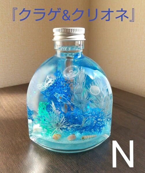 『クラゲ&クリオネ』バージョン ハーバリウム 扇形瓶