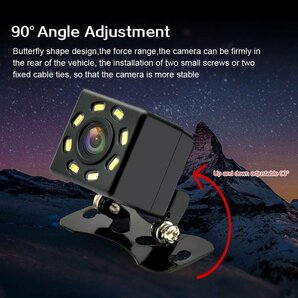 決算セール バックカメラ ミラーモニター ワイヤレス 7インチ ミラー型 8LED ワイヤレストランスミッター 防水 取付簡単 リモコン付き 12Vの画像6