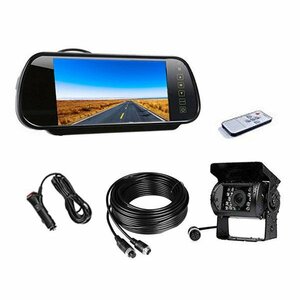  mirror monitor 7 -inch mirror type back camera after attaching waterproof night vision installation easy remote control attaching 12V 24V 20m extension cable 