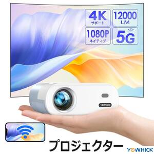 プロジェクター 12000LM Bluetooth 1080P 短距離投影 4K 台形補正 超小型 高輝度 ズーム HiFi 天井吊 スマホ/パソコン/PS機/DVD接続