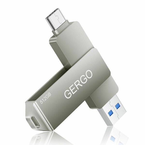 GERGO USBメモリ 512GB 2IN1 USB3.0＆Type-C