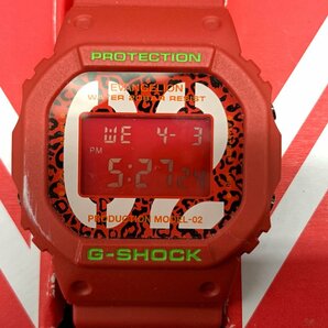 CASIO カシオ G-SHOCK Gショック エヴァンゲリオンコラボモデル DW-5600VT RADIO EVA 2号機モデル 腕時計 ☆良品☆[771-0403-O6]の画像2