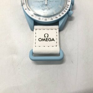 OMEGA×SWATCH MISSION TO URANUS オメガ×スウォッチ ウラノス 天王星 パステルブルー ホワイト クォーツ 腕時計 ☆良品☆[77-0413-N2]の画像5