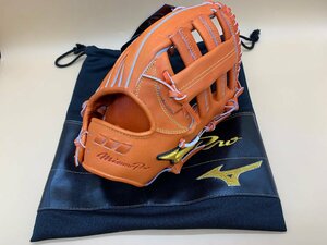 mizuno Pro ミズノプロ 硬式用 外野手用グローブ 1AJGH22007 スプレンディッドオレンジ 右投げ用 野球用品 ☆美品☆[60-0428-2O1]