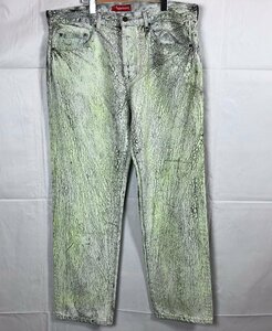 23AW ☆未使用☆店頭展示品 Supreme シュプリーム CRACKLE REGULAR JEAN サイズ:34 ジーンズ クラックルレギュラージーンズ[692-1213-7O1]