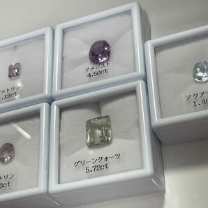 宝石 ルース セット 天然石 アクセサリー 鑑賞用にも アクアマリン アメジストの画像1