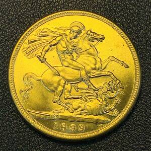 金貨　古銭　1899年　 イギリス　ヴィクトリア女王　竜殺し　クラウン　コイン　硬貨