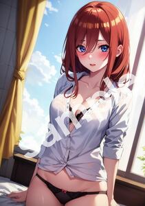 96　五等分の花嫁 中野三玖　同人 ポスター A4 高画質印刷 美少女 アニメ イラスト AIアート 高品質　