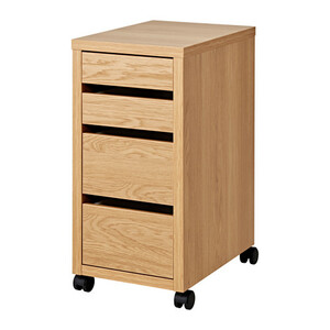 IKEA drawer unit with casters .MICKE oak style postage 750 jpy!