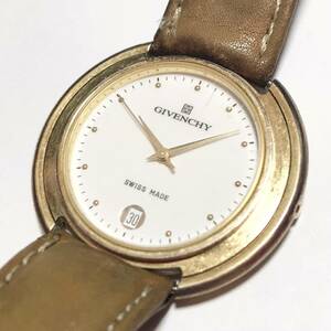 【1円】 時計 GIVENCHY ジバンシィ 177-56 QUARTZ クォーツ 3針 デイト カレンダー 腕時計 ウォッチ