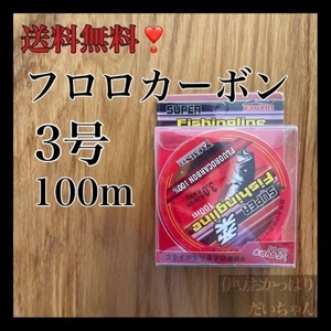 フロロカーボン3号　100メートル　ハリス　道糸　ショックリーダー　釣り糸