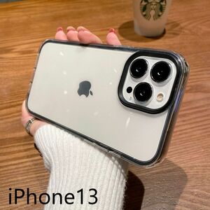 iphone13ケース カーバー TPU 可愛い　お洒落　韓国　ブラック　黒　軽量 ケース 耐衝撃756