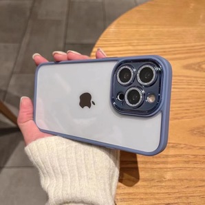 iphone11promaxケース カーバー レンズ保護付き 透明 お洒落 韓国 軽量 ケース 耐衝撃 高品質 紫281の画像2