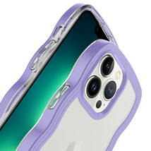 iphone13proケース カーバー TPU 可愛い　波型　　お洒落　軽量 ケース 耐衝撃高品質ライトブルー193_画像2