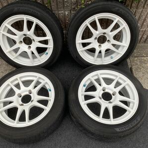 DIREZZA アルミホイール 4本セット ディレッツァ 14×6.0JJ+38 100 4H ホワイト 軽カー の画像1