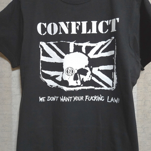 x23/CONFLICT Ｔシャツ/Ｍサイズ// crass amebix doom disclose crust gism gauze discharge disorder g.b.h chaos u.k. exploitedの画像1