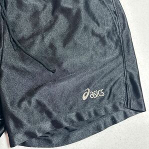 アシックス asics 黒タグ JTTA 日本卓球協会公認 ポケット付 光沢パンツ ハーフパンツ Mサイズの画像2