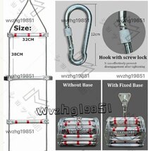 30M 火災避難はしご 窓はしご火災避難 2-6 階建ての家 屋外緊急火災避難はしごロープ アルミ避難緊急登山ポータブル_画像5