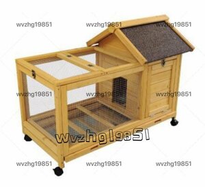 上質 かご鶏小屋 チキンコープ 家庭用 飼育ケージ 屋外木製鶏舎 ネストボックス付き耐候性家禽ケージウサギケージ 取り外し可能な底部