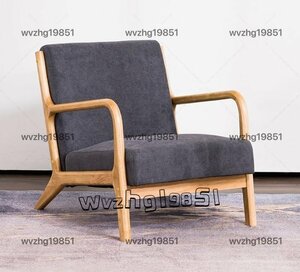  sofa simple 1 seater . natural wood frame 50D height repulsion cushion single sofa chair chair stylish interior Northern Europe blue gray 