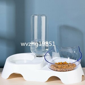  pet goods pet tableware automatic waterer feeder water minute .. dog cat small animals cat ear. dressing up pretty double water supply + transparent 