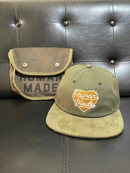 HUMAN MADE Shoulder BagとCap "Olive Drab"セット