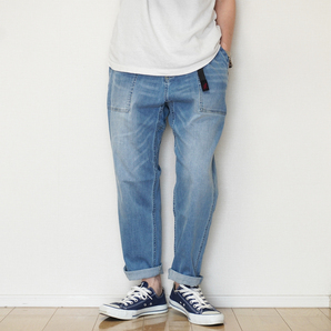 GRAMICCI DENIM LOOSE TAPERED PANTS【S】MEDIUM USED グラミチ デニムルーズテーパードパンツ クロップド ジーンズ アンクル 2002-DEJ