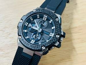 B◆稼働品◇CASIO カシオ G-SHOCK Gショック GST-B100 電波ソーラー モバイルリンク 腕時計◆