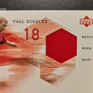 Paul Scholes Upper Deck Manchester United 2002 ジャージカード Match-Worn Shirt スコールズ マンチェスター ユナイテッドの画像3