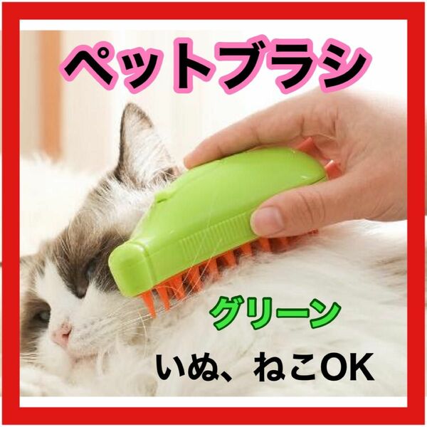 ＊新品未使用＊キャット スチームブラシ USB充電 マッサージ 緑 犬用