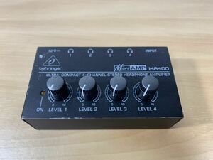 ★通電確認済み★ BEHRINGER ベリンガー MICROAMP HA400 ヘッドフォンアンプ 4チャンネル 独立レベル調整可能