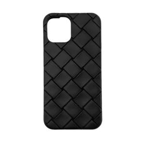 1円スタート ボッテガヴェネタ iPhoneケース ラバー ブラック 黒 12/12pro 対応 Bottega Veneta イントレチャート スマホケース シリコン