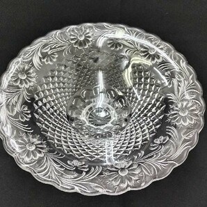 【未使用品】HOYA CRYSTAL ホヤクリスタル 脚付き コンポート フルーツバスケット ガラス フルーツ皿 盛皿 約26.5cm×約10.5cm【保管品】80の画像2