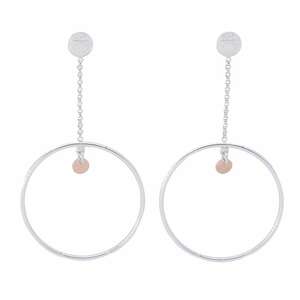  Hermes earrings ek abrasion Bliss hoop V925 silver K18PG pink gold HERMES jewelry [ safety guarantee ]