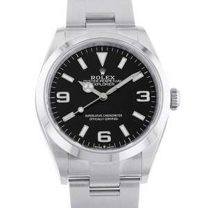 Rolex Explorer 1 Случайная серийная рулетка 124270 Rolex Watch Watch Black Dial [Гарантия безопасности]