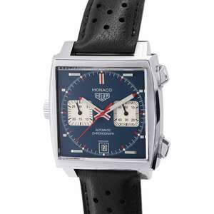  TAG Heuer Monaco chronograph CAW211P.WHA3347 TAGHEUER wristwatch blue face [ safety guarantee ]