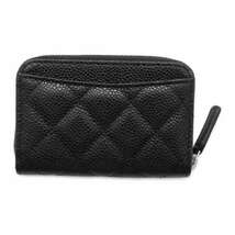 シャネル コインケース マトラッセ ココマーク キャビアスキン クラシック ジップ AP0216 CHANEL 財布 カードケース 黒_画像3