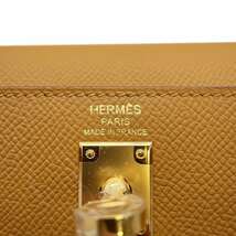 エルメス ハンドバッグ ケリー25 外縫い セサミ/ゴールド金具 ヴォーエプソン B刻印 HERMES 2way_画像7