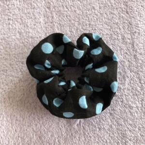 [SD,SD13,SDgr] elastic hair accessory black light blue dot pattern 