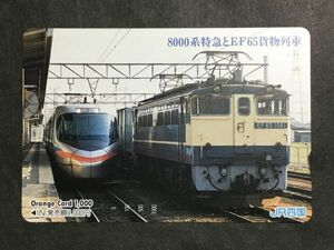 使用済み＊オレンジカード 8000系特急とEF65貨物列車 JR四国＊鉄道 資料