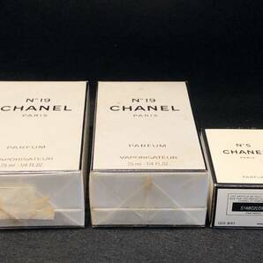 【A】【11874】未使用品 CHANEL PARFUM 香水 3本まとめて No19/2本 No5/1本の画像5