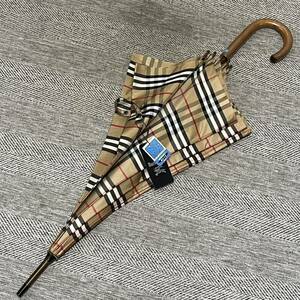  превосходный товар с биркой BURBERRY Burberry Old Burberry noba проверка Camel из дерева umbrella длинный зонт 1 шт зонт MITSUKOSHI с коробкой .