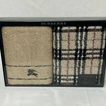 美品未使用　BURBERRY バーバリー フェイスタオル ２枚　ノバチェック　キャメル　34×75cm 西川産業_画像1