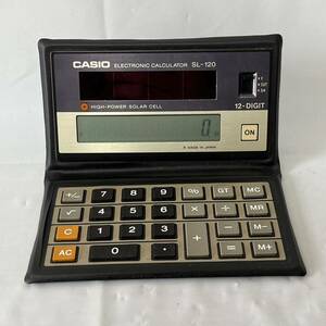  Showa Retro that time thing CASIO SL-120 solar battery folding calculator Casio operation goods 