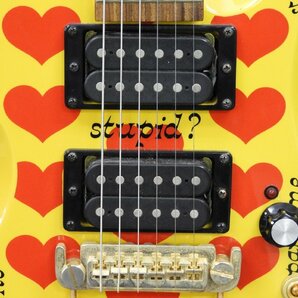 ☆ Burny バーニー YH-JR. Yellow Heart Junior X JAPAN hide Signature Model アンプ内蔵 エレキギター ケース付き ☆ジャンク☆の画像6