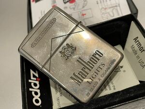 1円 ZIPPO ライター マルボロ Marlboroジッポ Zippoオイルライター真鍮製 中古品 喫煙グッズジッポー シルバー E86550